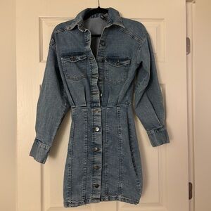 H&M Blue Denim Mini Dress XS